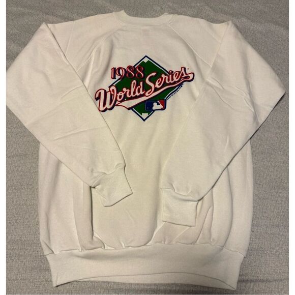 Oakland A’s LA Dodgers Size XL 1988 World Series Vintage Crewneck Trench New - Picture 1 of 5